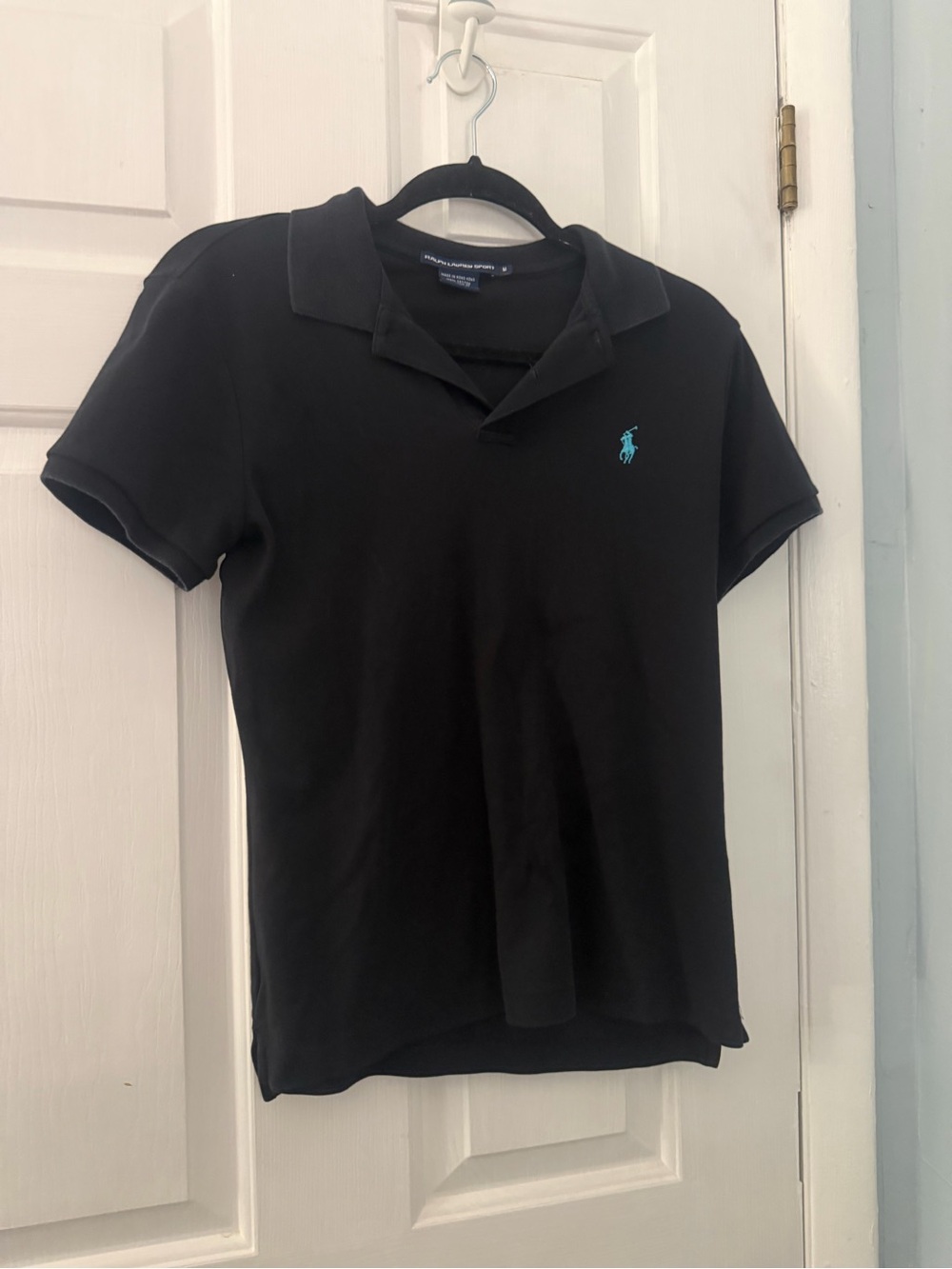Ralph Lauren Sport Women’s Black Polo Shirt M 100% Cotton Hong Kong